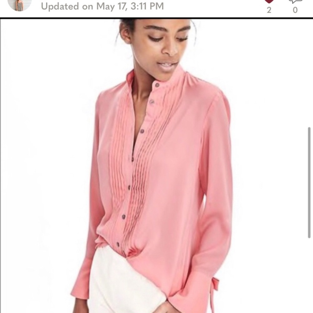 Banana Republic Dillon Pleated Button Down Blouse